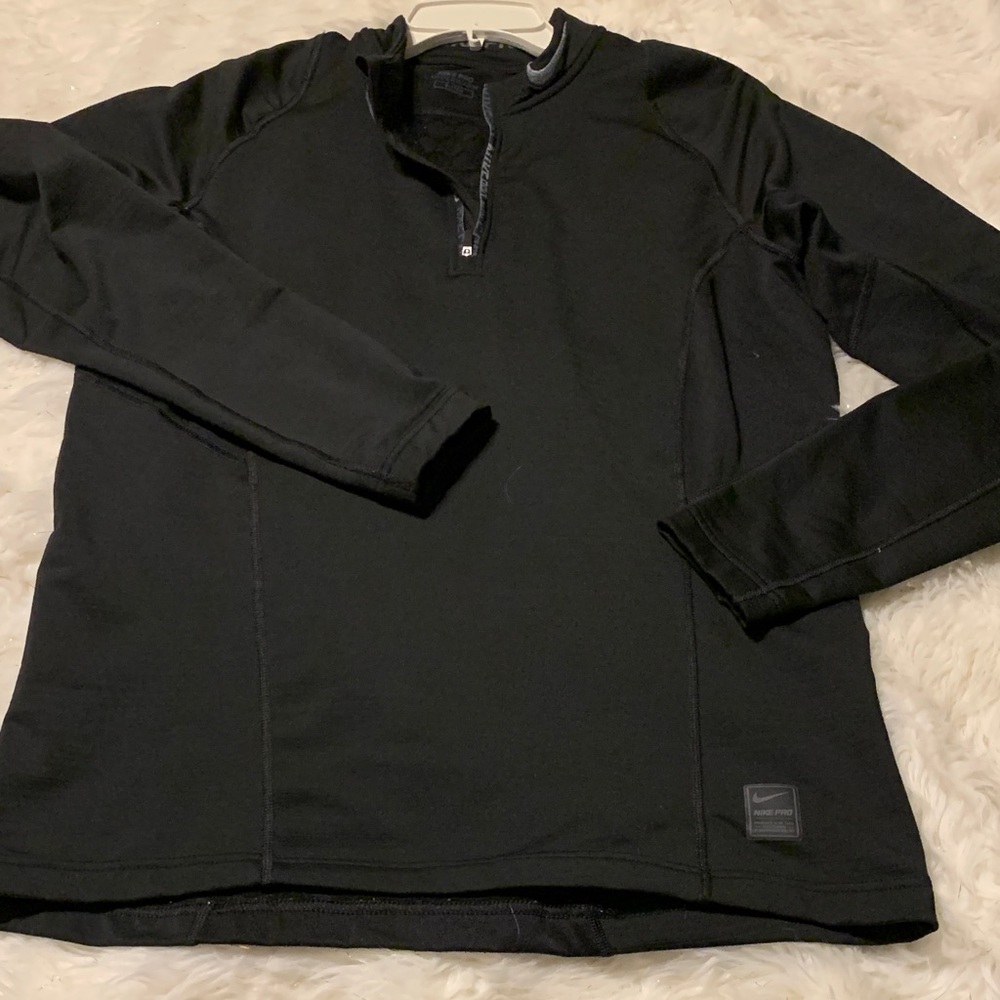 Nike Pro Hyperwarm Fitted Black Performance Top (… - image 1